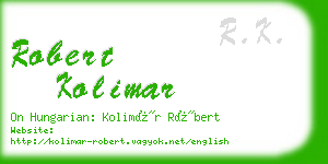 robert kolimar business card